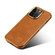 iPhone 12 Pro Denior Cowhide Leather Plating Phone Case - Khaki