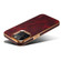 iPhone 12 Denior Oil Wax Cowhide Plating Phone Case - Red