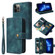 iPhone 12 Multifunctional Card Slot Zipper Wallet Flip Leather Phone Case - Blue
