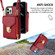 iPhone 12 / 12 Pro Zipper Hardware Card Wallet Phone Case - Red