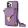 iPhone 12 / 12 Pro Zipper Hardware Card Wallet Phone Case - Purple