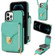 iPhone 12 / 12 Pro Zipper Hardware Card Wallet Phone Case - Mint Green