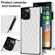 iPhone 12 / 12 Pro Elegant Rhombic Pattern Microfiber Leather +TPU Shockproof Case with Crossbody Strap Chain - White