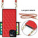 iPhone 12 / 12 Pro Elegant Rhombic Pattern Microfiber Leather +TPU Shockproof Case with Crossbody Strap Chain - Red