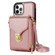 iPhone 12 / 12 Pro Zipper Hardware Card Wallet Phone Case - Rose Gold