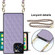iPhone 12 / 12 Pro Elegant Rhombic Pattern Microfiber Leather +TPU Shockproof Case with Crossbody Strap Chain - Purple