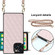 iPhone 12 / 12 Pro Elegant Rhombic Pattern Microfiber Leather +TPU Shockproof Case with Crossbody Strap Chain - Pink
