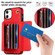 iPhone 12 RFID Card Slot Phone Case with Long Lanyard - Red