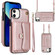iPhone 12 RFID Card Slot Phone Case with Long Lanyard - Rose Gold