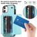 iPhone 12 RFID Card Slot Phone Case with Long Lanyard - Mint Green