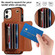 iPhone 12 RFID Card Slot Phone Case with Long Lanyard - Brown