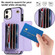 iPhone 12 RFID Card Slot Phone Case with Long Lanyard - Purple