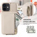 iPhone 12 / 12 Pro Crossbody Lanyard Zipper Wallet Leather Phone Case - Beige