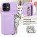 iPhone 12 / 12 Pro Crossbody Lanyard Zipper Wallet Leather Phone Case - Purple
