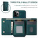 iPhone 12 / 12 Pro DG.MING M1 Series 3-Fold Multi Card Wallet + Magnetic Back Cover Shockproof Case with Holder Function - Green