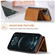 iPhone 12 / 12 Pro DG.MING M1 Series 3-Fold Multi Card Wallet + Magnetic Back Cover Shockproof Case with Holder Function - Brown