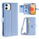 iPhone 12 / 12 Pro Sheep Texture Cross-body Zipper Wallet Leather Phone Case - Blue