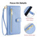 iPhone 12 / 12 Pro Sheep Texture Cross-body Zipper Wallet Leather Phone Case - Blue