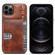 iPhone 12 / 12 Pro Denior Oil Wax Cowhide Card Slot Phone Case - Brown