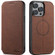 iPhone 12/12 Pro Suteni J06 Retro Matte Litchi Texture Leather Magnetic Magsafe Phone Case - Brown