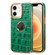 iPhone 12 / 12 Pro Denior Crocodile Texture Genuine Leather Electroplating Phone Case - Green