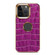 iPhone 12 / 12 Pro Denior Crocodile Texture Genuine Leather Electroplating Phone Case - Purple