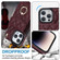 iPhone 12 / 12 Pro Rhombic Texture Card Bag Phone Case with Long Lanyard - Wine Red