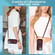 iPhone 12 / 12 Pro Rhombic Texture Card Bag Phone Case with Long Lanyard - Wine Red