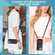 iPhone 12 / 12 Pro Rhombic Texture Card Bag Phone Case with Long Lanyard - Dark Purple
