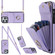 iPhone 12 / 12 Pro Rhombic Texture Card Bag Phone Case with Long Lanyard - Light Purple