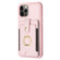 iPhone 12 / 12 Pro BF27 Metal Ring Card Bag Holder Phone Case - Pink