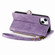 iPhone 12 / 12 Pro Geometric Zipper Wallet Side Buckle Leather Phone Case - Purple