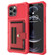 iPhone 12 Pro ZM06 Card Bag TPU + Leather Phone Case - Red