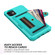 iPhone 12 ZM06 Card Bag TPU + Leather Phone Case - Cyan
