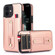 iPhone 12 / 12 Pro Wristband Kickstand Wallet Leather Phone Case - Rose Gold