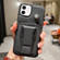 iPhone 12 Side Leather Rotation Card Holder Phone Case - Black