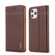 iPhone 12 / 12 Pro GEBEI Top-grain Leather Horizontal Flip Protective Case with Holder & Card Slots - Brown