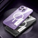 iPhone 12 Pro MagSafe Spring Buckle Metal Transparent Phone Case with Lens Protection - Dark Purple