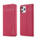 iPhone 12 / 12 Pro GEBEI Top-grain Leather Horizontal Flip Protective Case with Holder & Card Slots - Rose Red