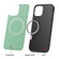 iPhone 12 / 12 Pro Cross Texture Embossing Magnetic PU + TPU Protective MagSafe Case - Mint Green