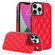 iPhone 12 Pro Double Buckle Rhombic PU Leather Phone Case - Red