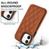 iPhone 12 Double Buckle Rhombic PU Leather Phone Case - Brown