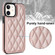 iPhone 12 Double Buckle Rhombic PU Leather Phone Case - Rose Gold