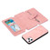iPhone 12 / 12 Pro Detachable Frosted Magnetic Horizontal Flip Leather Case with Card Slots & Holder & Zipper Wallet & Photo Frame - Pink