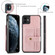 iPhone 12 / 12 Pro JEEHOOD RFID Blocking Anti-Theft Wallet Phone Case - Pink