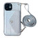 iPhone 12 Crocodile Texture Lanyard Card Slot Phone Case - Silver