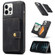 iPhone 12 / 12 Pro JEEHOOD Retro Magnetic Detachable Protective Case with Wallet & Card Slot & Holder - Black