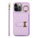 iPhone 12 Pro Horizontal Card Bag Ring Holder Phone Case with Dual Lanyard - Purple