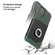 iPhone 12 / 12 Pro Fierre Shann Oil Wax Texture Genuine Leather Back Cover Case with 360 Degree Rotation Holder & Card Slot - Black+Green