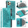 iPhone 12 / 12 Pro Multi-Card Totem Zipper Leather Phone Case - Green